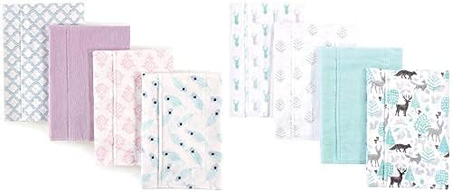 Памучен Фланелевая Кърпа За Оригване Hudson Baby Girl, 8 Опаковки, Пеперуди, Сиви Облаци