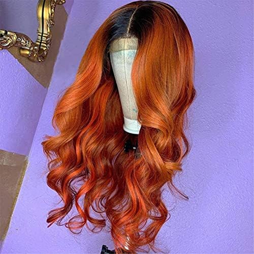 Перуки XZGDEN Перуки, изработени от човешка коса Оранжев цвят, перуки, изработени от човешка коса 13 4, перука