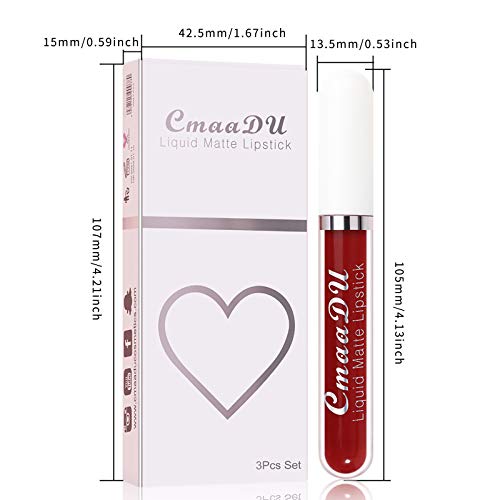 Набор от блесков за устни Lookatool box lipstick lip 18, 3 цвята, устойчиви на блясък за устни, 7,5 мл, прозрачен блясък за устни,