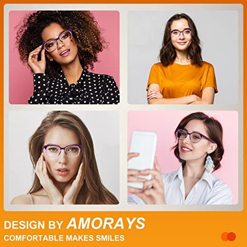 Очила за четене Amorays Със Сменяеми Обективи за мъже и Жени, Извити Пантите за четене с Различна якост за