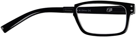 (Черно-за лявото око + 2,50, Черно-за дясното око + 2,75) Очила за четене с различна якост за всяко око