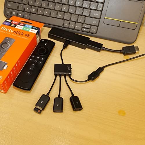 Адаптер Dawmawm Micro USB OTG с мощността, за да Fire Stick TV 3 USB порта, кабел Micro OTG, храна, Съвместимо с стрийминг на