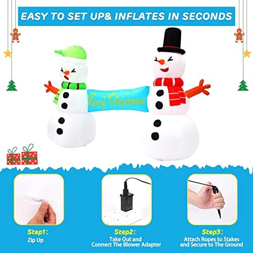 Acekid Коледни Надуваеми играчки 8,7 Фута Коледна Украса Открит Надуваем Снежен Коледен Снежен човек Възгордява Вградени