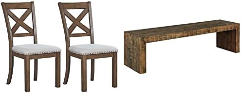 Корпоративна дизайн от Ашли Moriville Модерен Селска стол за хранене с мека тапицерия, комплект от 2 теми, Кафяв & Sommerford