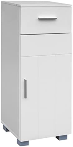 шкаф за съхранение в банята с едно чекмедже и 1 като 30x30x80 см, лесно монтируемый, бяла (Цвят: A, размер: както е показано)