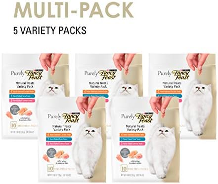 Набор от естествени Котешки лакомствата Purina Fancy Feast Variety Pack, Чисто Натурални - (5) 10 карата. Торбички