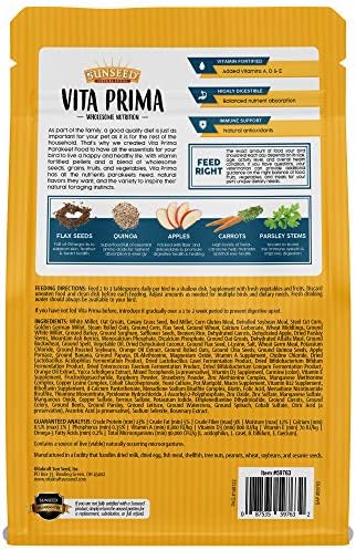 Храна за папагали Sunseed Vita Prima с полезно хранене, 2 кг