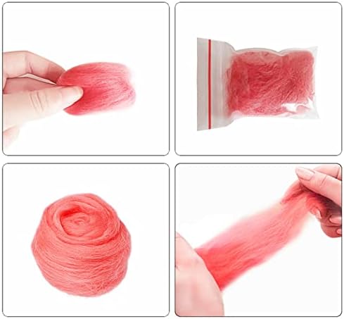 Прежди TVLAR 10 г/20 г Филцови тъкани от вълна, влакна за тепане Играчки от филц За тепане от вълна ръчно изработени (Цвят: