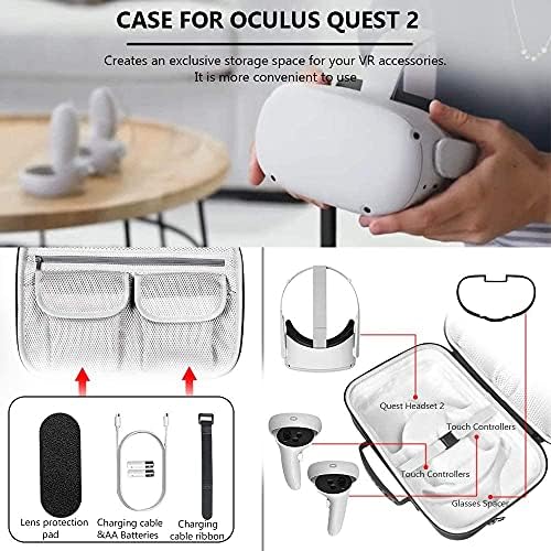 Твърд Защитен Пътен калъф за Oculus Quest 2, Калъф за носене, Контролери, Аксесоари с пагон, Защитно стъкло на виртуална реалност-Защита