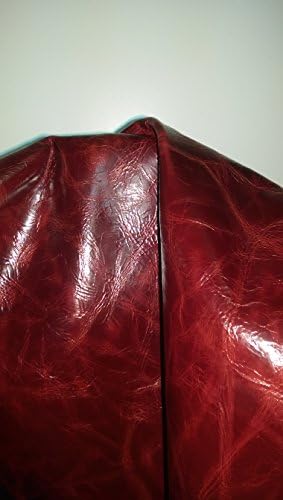 Естествена кожа Канелено-Черешово-Червена Глазирани два цвята Чанта с мека тапицерия От телешка кожа От естествена