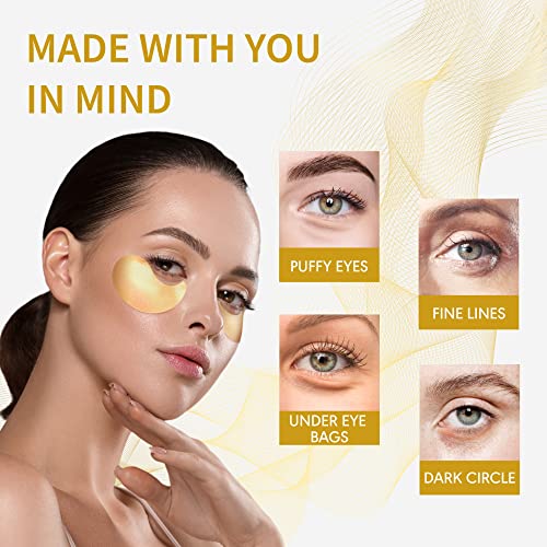 Петна под очите Kinpur Organic Cosmetics - 60 бр. Златни лепенки за отекших на очите, тъмни кръгове, торбички под очите