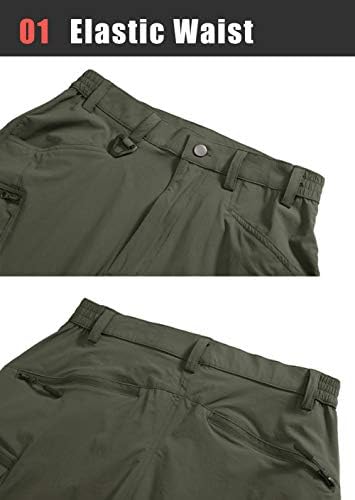 Мъжки тактически панталони TACVASEN бързо съхнещи Водоустойчиви Леки Туристически панталони с 8 джоба