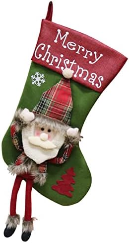 Lincox Коледни Чорапи Украшение на Дядо Коледа, Снежен човек Лосове Плюшено Отглеждане Висящи Украшения Домашен