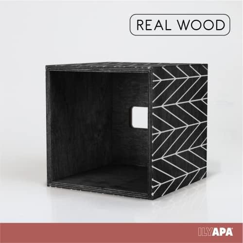 Дървена капак кутии за Салфетки Ilyapa с Шевроном от Черно Дърво - Съвременните Дървени Поставки за Салфетки