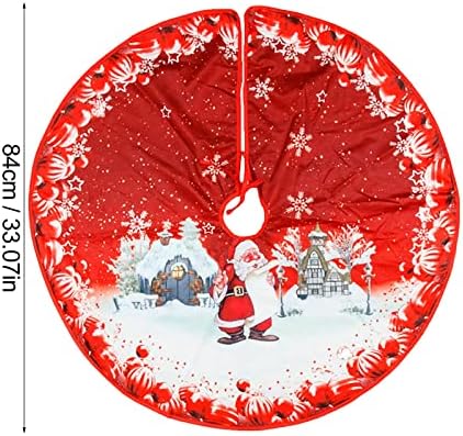 Коледен Орнамент Топката Червена Елха Дядо Коледа Пола Дърво, Декорация на Поли Коледни Лосове Коледна Елха Начало Декор (червен,