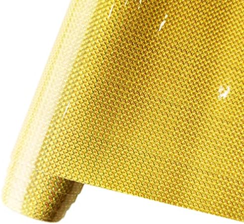 Листове от изкуствена кожа HYANG Gold PU, 1 ролка, 12 X 53 (30 cm x 135 см), изкуствена кожа, Много подходящ за производство на кожени обеци, бантов, чанти, шиене (крокодил)