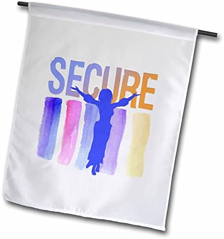 Триизмерно Word Secure с женски силует в ивичест фон - Знамена (fl_350612_2)