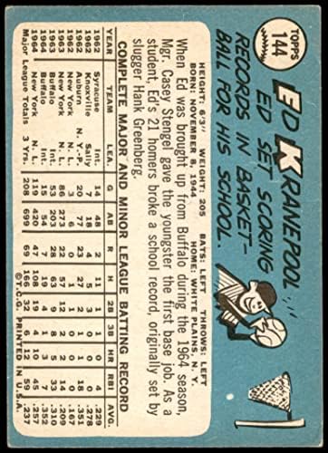 1965 Topps 144 Ед Кранпул Ню Йорк Метс (Бейзболна картичка) VG/EX Метс