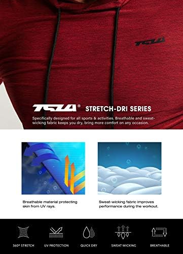 TSLA 3 Опаковки Мъжки Толстовок-Пуловеров с Къс Ръкав, Ризи За тренировки Dry Fit За Бягане, Спортна Тениска За