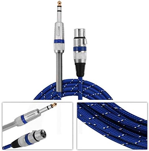 кабел minifinker XLR 3 метра, Лесен за използване кабел XLR 10 метра Синьо Fiber мрежа за микрофони, електрически китари, микшеров