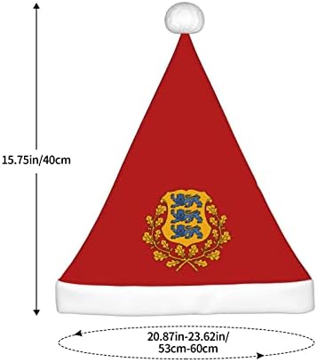 ЗАЛТАС Герб Естония Коледна Шапка За Възрастни Удобни Меки Шапки на Дядо Коледа За Коледа, Нова Година, Празнични Аксесоари