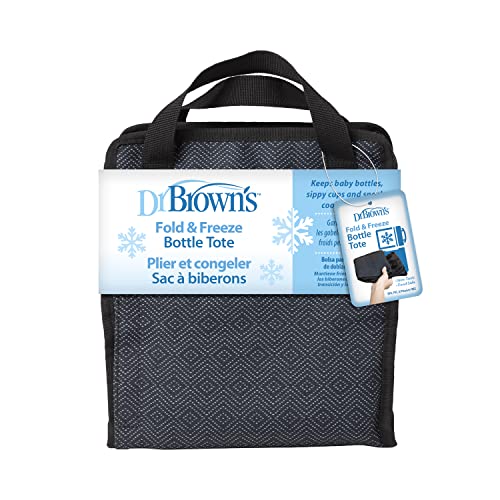Чанта-хладилник Dr. Brown ' s Fold & Freeze за бутилки, Необходима Чанта-хладилник за кърмене, 6 Бебешки Бутилки За Съхранение