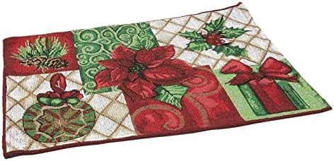 Кърпички за Коледната трапеза от Плат, Комплект от 6 Празнични салфетки за коледна украса (13 x 18,5 инча)