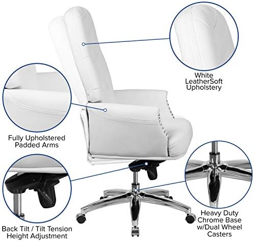 Стилни мебели Хензел с висока облегалка, на традиционното бяло кожзаменительное многофункционално офис стол с подлакътници
