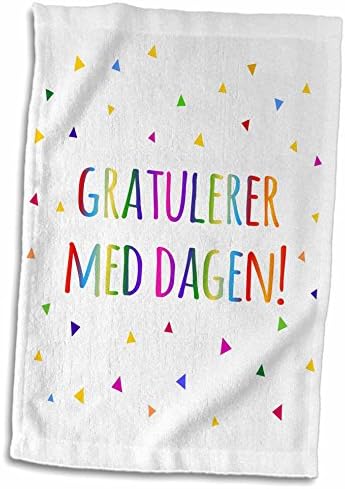 3dRose Gratulerer med dagen честит рожден Ден на норвежката цветна дъга. - Кърпи (twl-202045-1)