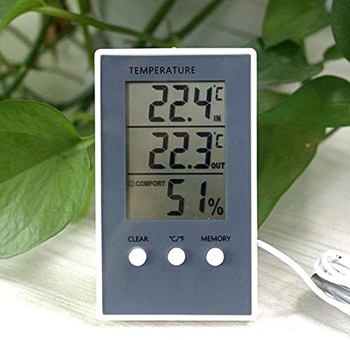 HOUKAI Цифров Термометър, Влагомер Температура в Помещения и на открито Влага Дисплей метеорологичната станция Монитор