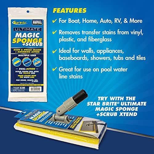 STAR BRITE Ultimate Магията Sponge + Пилинг-възглавница - използва се отделно, с дръжка или с гъвкава глава