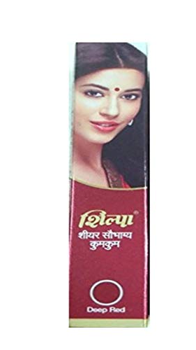 ЧЕРВЕНА Shilpa Саубхагья Кумкум Течен Bindi (1 опаковка)