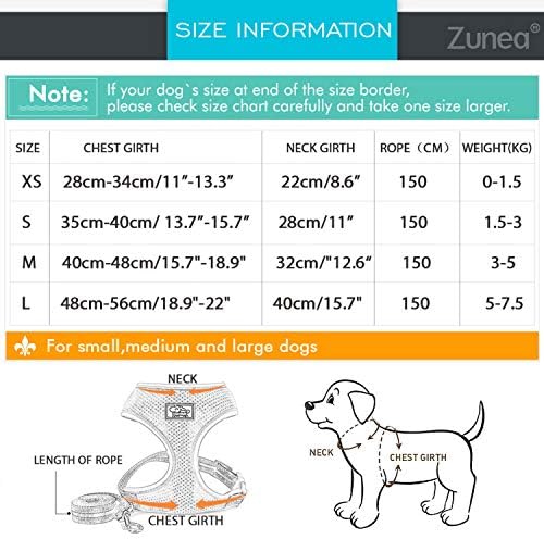 Zunea Комплект Колан и каишка за малки Кучета No Pull, който предпазва от Бягство Жилетка за малки Кученца и