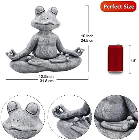 Статуетка на Жаба за медитация, Йога Goodeco 12,5 L × 10H - Подаръци за жени/майки, Фигурки на Жаби в дзен-градината