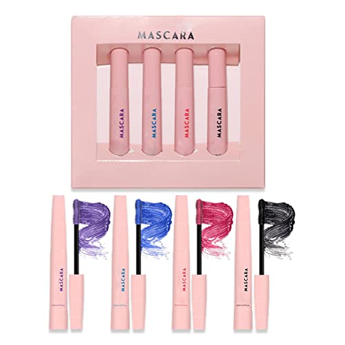 Спирала за удължаване на миглите Color Mascara Set Цветна спирала за мигли 4 опаковки Водоустойчиви и устойчиви