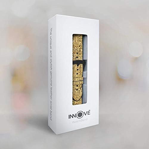 CA0187 Египетски Ковчега на Текстове от Кожа и Силикон Смарт Часовник с Каишка за Apple Watch iWatch Размер 42 мм/44