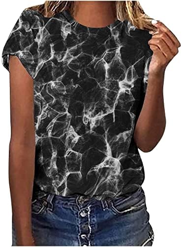 Основна Блуза-Тениска за Момичета Есен-Лято 2023, Дрехи от Памук с Къс ръкав и Кръгло Деколте, Ежедневни Риза QE QE