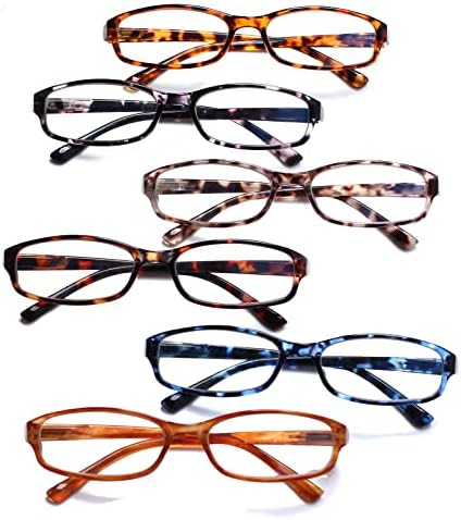 NORPERWIS, 6 опаковки, дамски Очила за четене, синята светлина, блокиране на пружинни панти, Модни очила за четене за жени