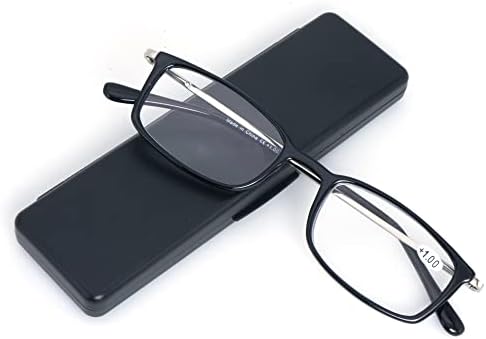 3 опаковки синьо-екранировка на очила за четене TR90 ултра-тънки слънчеви очила Компактни плоски сгъваеми преносими ридеры за