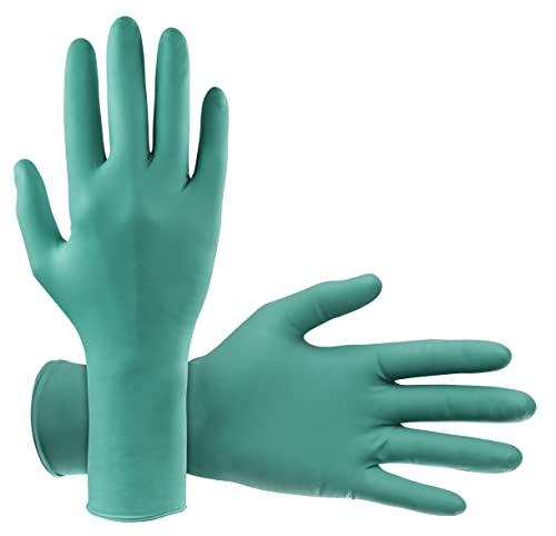 Ръкавици за еднократна употреба от хлоропрена без прах ChemDefender | 5 Mil - 2XL | Химическа устойчивост, Текстурирани върховете