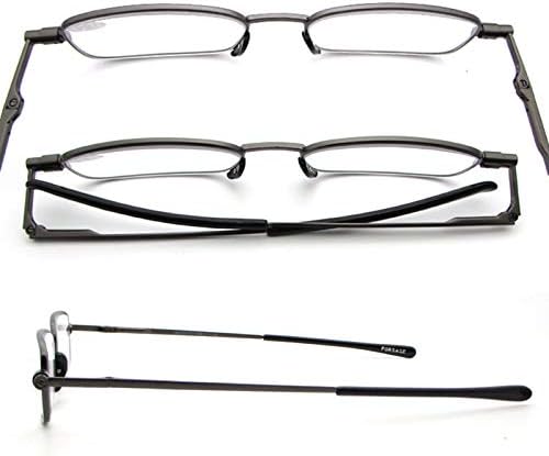 Тънки Метални Правоъгълни Очила за четене за мъже И Жени, Преносим Калъф За Очила