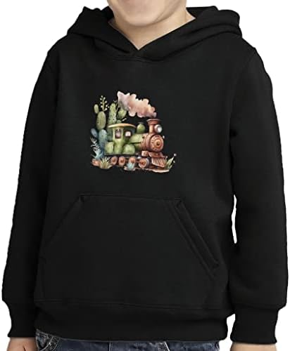 Влак дете графичен пуловер hoody с качулка - дизайн рисунка Гъба руното hoody - тематични hoody с качулка за деца