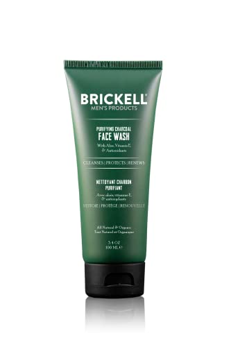 Почистващо средство за лице с въглен на прах Brickell Men ' s за мъже, Естествено и Органично Ежедневно Почистващо средство