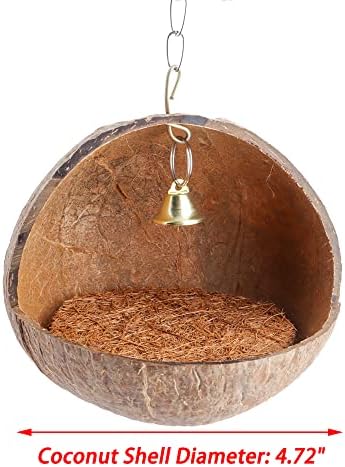 VTurboWay 2 Опаковки Естествена Черупката на кокосов орех Гнездото на птиците За Разплод Гнезда Срещу Клевания
