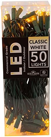 Курт С. Адлер Kurt Adler UL 50 Класически Бели led светлини със зелен тел