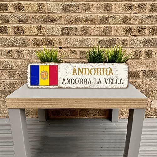 Андора-Уличен Знак с Флага на Андора Ла Веля, Персонални Метални указателни Табели в ретро стил на вашия Град,