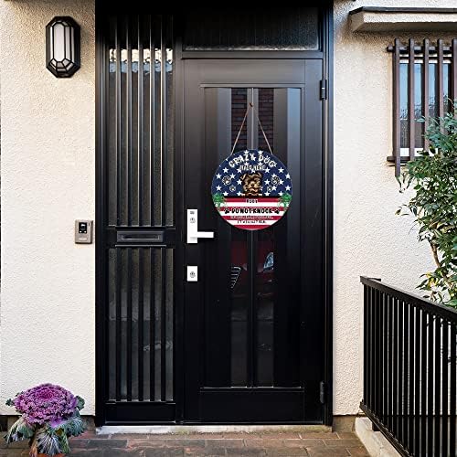 MALIHONG Персонализирани Американски Флаг Далматинская Куче Домашни Любимци Табела за Входна Врата Декор на Верандата Фермерска