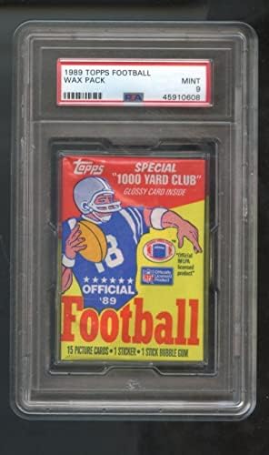1989 Topps Футболна пощенска Картичка В Нераспечатанной Восъчни опаковка Сорт МЕНТА PSA 9 - Футболни Восъчни