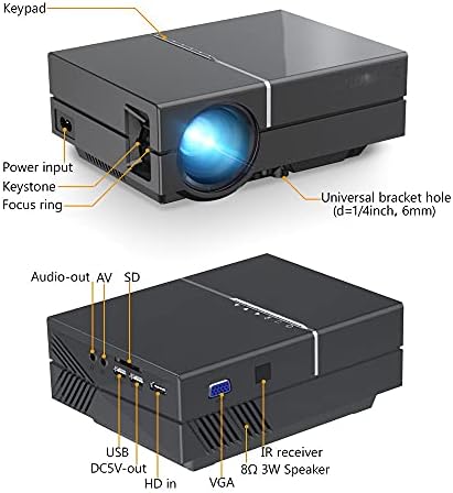KXDFDC K8 Мини led Видео Преносим 1080P 150-инчов Цифров Проектор за Домашно Кино, 3D, 4K Cinema (Цвят: K8)