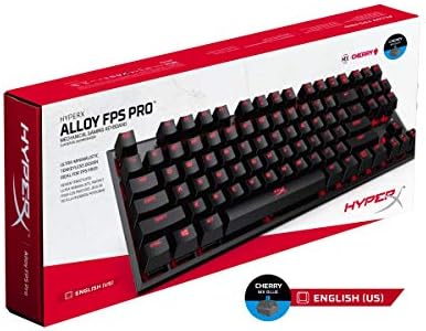 HyperX Alloy FPS Pro - Ръчна детска клавиатура без бутони - 87 клавиши, Ультракомпактный форм-фактор - Синьо-червена led светлини